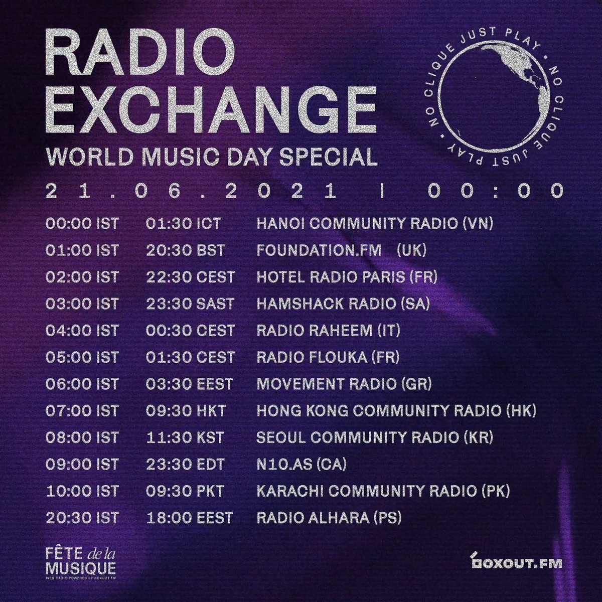 Radio Exchange - World Music Day Special - Fête de la Musique 2021